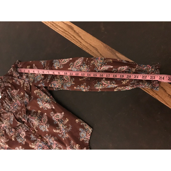 Veronica Beard Hopkins Printed Long Sleeve Ruffle Blouse - Size 2 - Picture 6 of 10